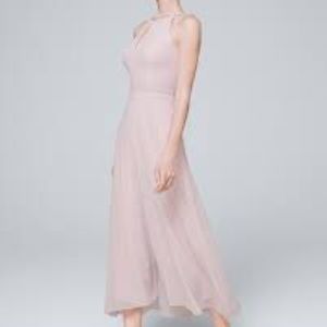 WHBM S/L Keyhole Jumpsuit w/ Overlay in Cottage Rose sz 00 NWT